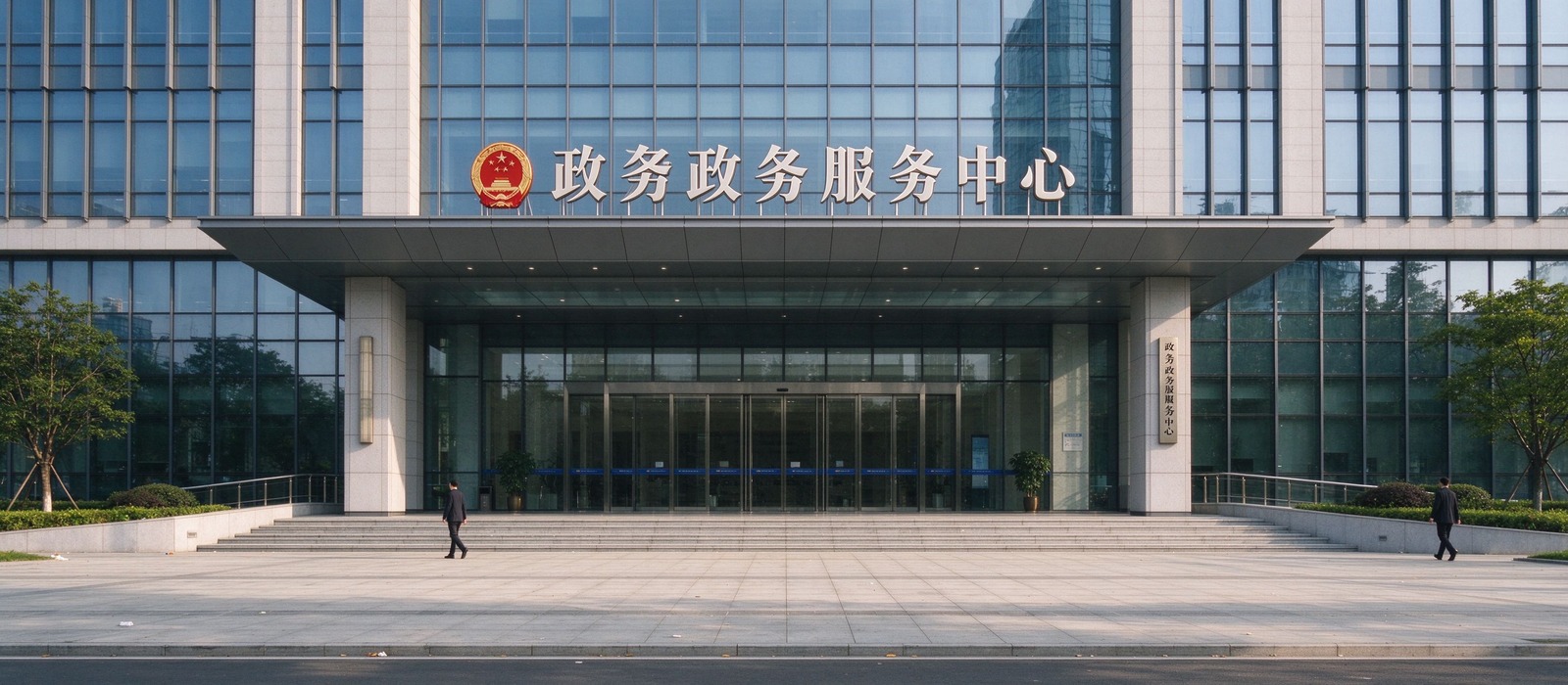 洛阳市政务服务与考试中心建筑入口外景
