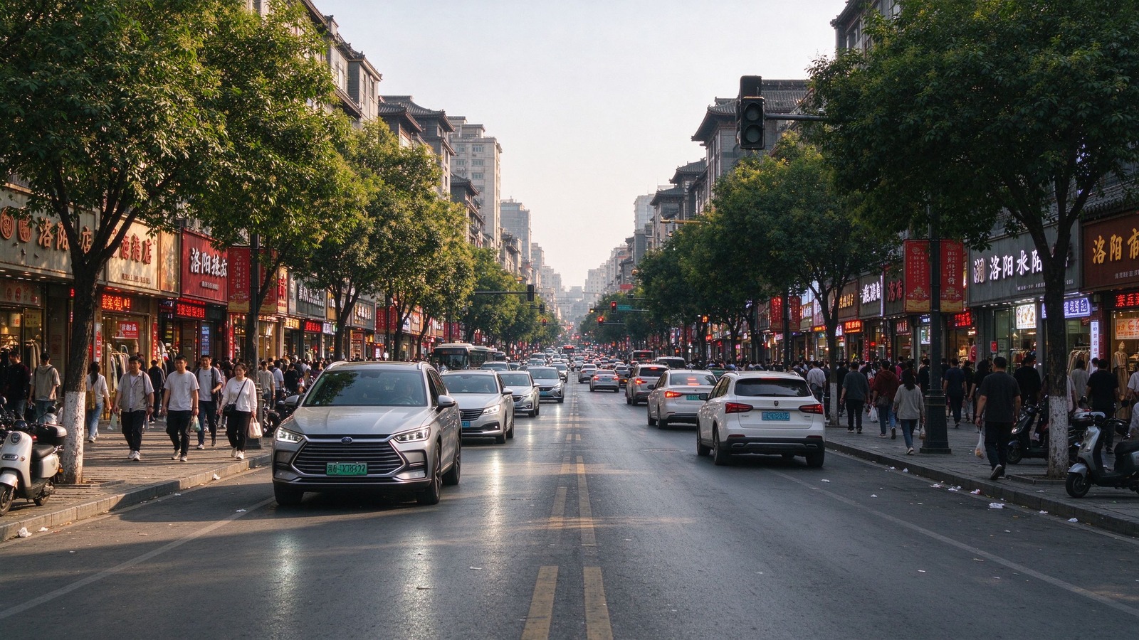 洛阳城市街景示意,服务覆盖洛阳全域